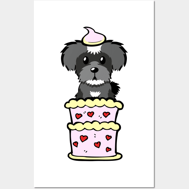 Schnauzer dog Jumping out of a cake Wall Art by Pet Station